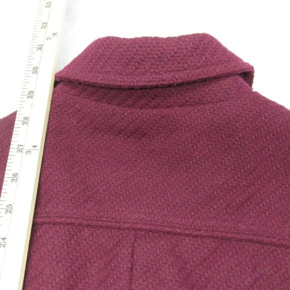 Billabong Wool Blend Pea Coat Womens Medium Purple Button Zip Front Jacket Read - Picture 12 of 15